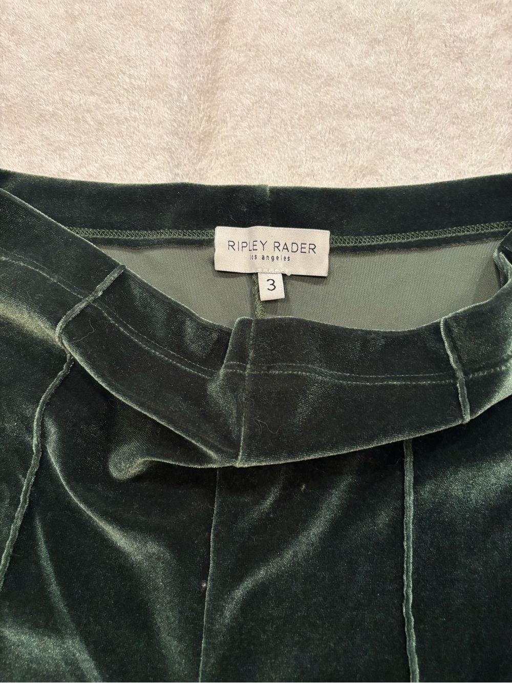 Ripley Rader Women's Dark Green Velvet Wide-Leg Pants